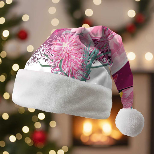 Pink Cockatoo Australia Christmas Santa Hat Grevillea Eucalyptus Blossoms - Aussie Hoodie