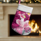 Pink Cockatoo Australia Christmas Stocking Grevillea Eucalyptus Blossoms - Aussie Hoodie