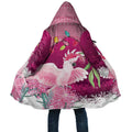 Pink Cockatoo Australia Christmas Cloak Grevillea Eucalyptus Blossoms - Aussie Hoodie