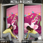 Pink Cockatoo Australia Christmas Door Cover Grevillea Eucalyptus Blossoms - Aussie Hoodie