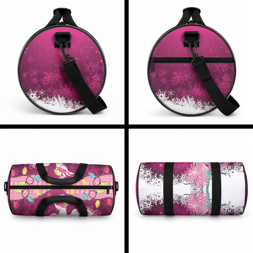 Pink Cockatoo Australia Christmas Duffle Bag Grevillea Eucalyptus Blossoms