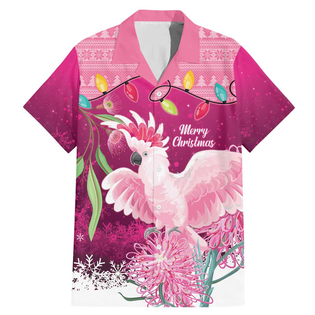 Pink Cockatoo Australia Christmas Family Matching Mermaid Dress and Hawaiian Shirt Grevillea Eucalyptus Blossoms - Aussie Hoodie