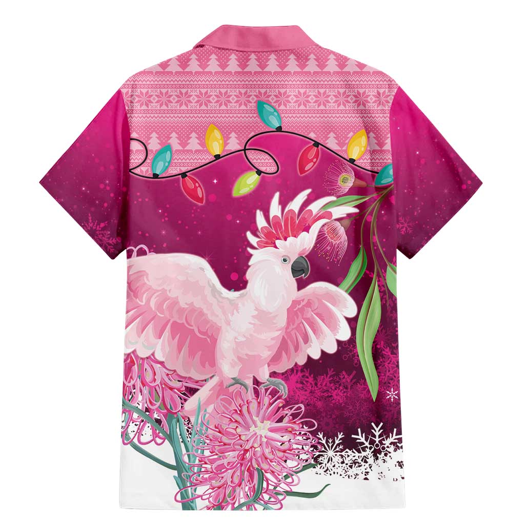Pink Cockatoo Australia Christmas Family Matching Mermaid Dress and Hawaiian Shirt Grevillea Eucalyptus Blossoms - Aussie Hoodie
