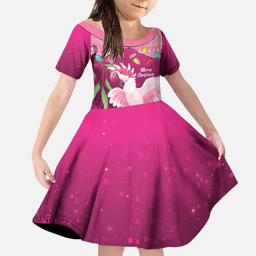 Pink Cockatoo Australia Christmas Family Matching Off Shoulder Maxi Dress and Hawaiian Shirt Grevillea Eucalyptus Blossoms - Aussie Hoodie