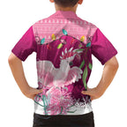 Pink Cockatoo Australia Christmas Family Matching Short Sleeve Bodycon Dress and Hawaiian Shirt Grevillea Eucalyptus Blossoms - Aussie Hoodie