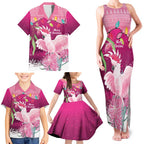 Pink Cockatoo Australia Christmas Family Matching Tank Maxi Dress and Hawaiian Shirt Grevillea Eucalyptus Blossoms - Aussie Hoodie