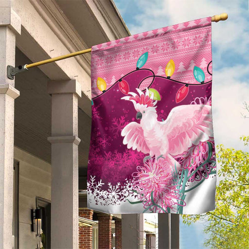 Pink Cockatoo Australia Christmas Garden Flag Grevillea Eucalyptus Blossoms - Aussie Hoodie