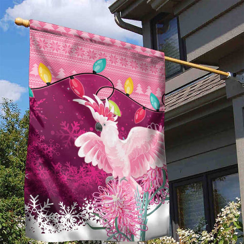 Pink Cockatoo Australia Christmas Garden Flag Grevillea Eucalyptus Blossoms - Aussie Hoodie