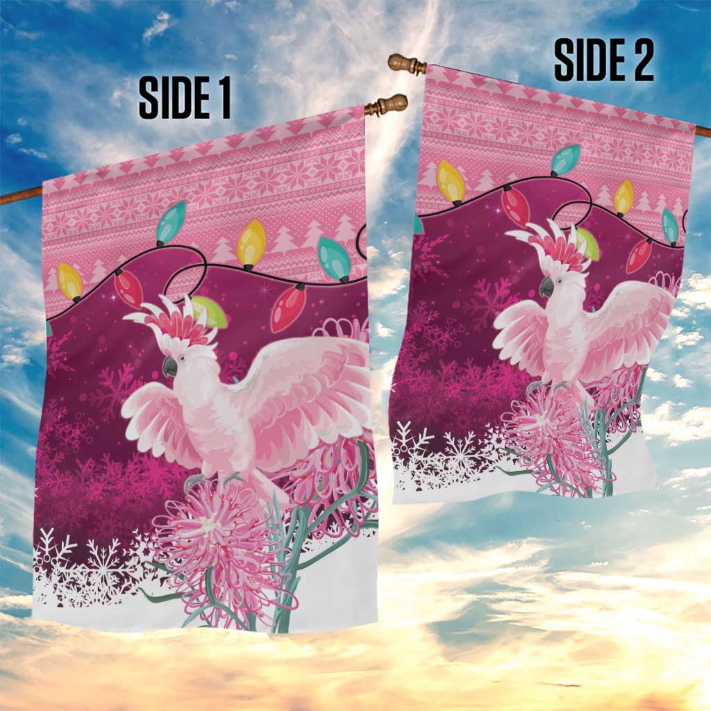 Pink Cockatoo Australia Christmas Garden Flag Grevillea Eucalyptus Blossoms - Aussie Hoodie