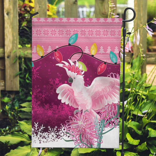 Pink Cockatoo Australia Christmas Garden Flag Grevillea Eucalyptus Blossoms - Aussie Hoodie