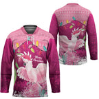 Pink Cockatoo Australia Christmas Hockey Jersey Grevillea Eucalyptus Blossoms - Aussie Hoodie