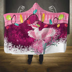 Pink Cockatoo Australia Christmas Hooded Blanket Grevillea Eucalyptus Blossoms - Aussie Hoodie
