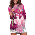 Pink Cockatoo Australia Christmas Hoodie Dress Grevillea Eucalyptus Blossoms - Aussie Hoodie