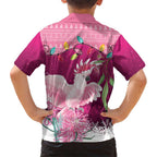Pink Cockatoo Australia Christmas Kid Hawaiian Shirt Grevillea Eucalyptus Blossoms - Aussie Hoodie