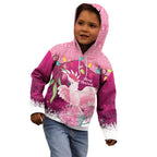 Pink Cockatoo Australia Christmas Kid Hoodie Grevillea Eucalyptus Blossoms - Aussie Hoodie