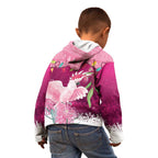 Pink Cockatoo Australia Christmas Kid Hoodie Grevillea Eucalyptus Blossoms - Aussie Hoodie