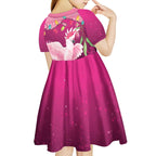 Pink Cockatoo Australia Christmas Kid Short Sleeve Dress Grevillea Eucalyptus Blossoms - Aussie Hoodie