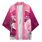 Pink Cockatoo Australia Christmas Kimono Grevillea Eucalyptus Blossoms - Aussie Hoodie