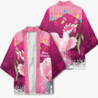 Pink Cockatoo Australia Christmas Kimono Grevillea Eucalyptus Blossoms - Aussie Hoodie