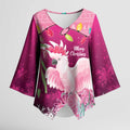 Pink Cockatoo Australia Christmas Kimono Sleeve Blouse Grevillea Eucalyptus Blossoms - Aussie Hoodie