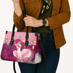 Pink Cockatoo Australia Christmas Leather Bag Grevillea Eucalyptus Blossoms - Aussie Hoodie
