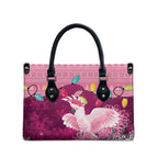 Pink Cockatoo Australia Christmas Leather Bag Grevillea Eucalyptus Blossoms - Aussie Hoodie