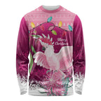 Pink Cockatoo Australia Christmas Long Sleeve Shirt Grevillea Eucalyptus Blossoms - Aussie Hoodie