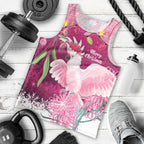Pink Cockatoo Australia Christmas Men Tank Top Grevillea Eucalyptus Blossoms - Aussie Hoodie