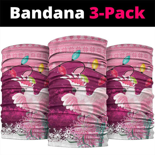 Pink Cockatoo Australia Christmas Neck Gaiter Grevillea Eucalyptus Blossoms - Aussie Hoodie