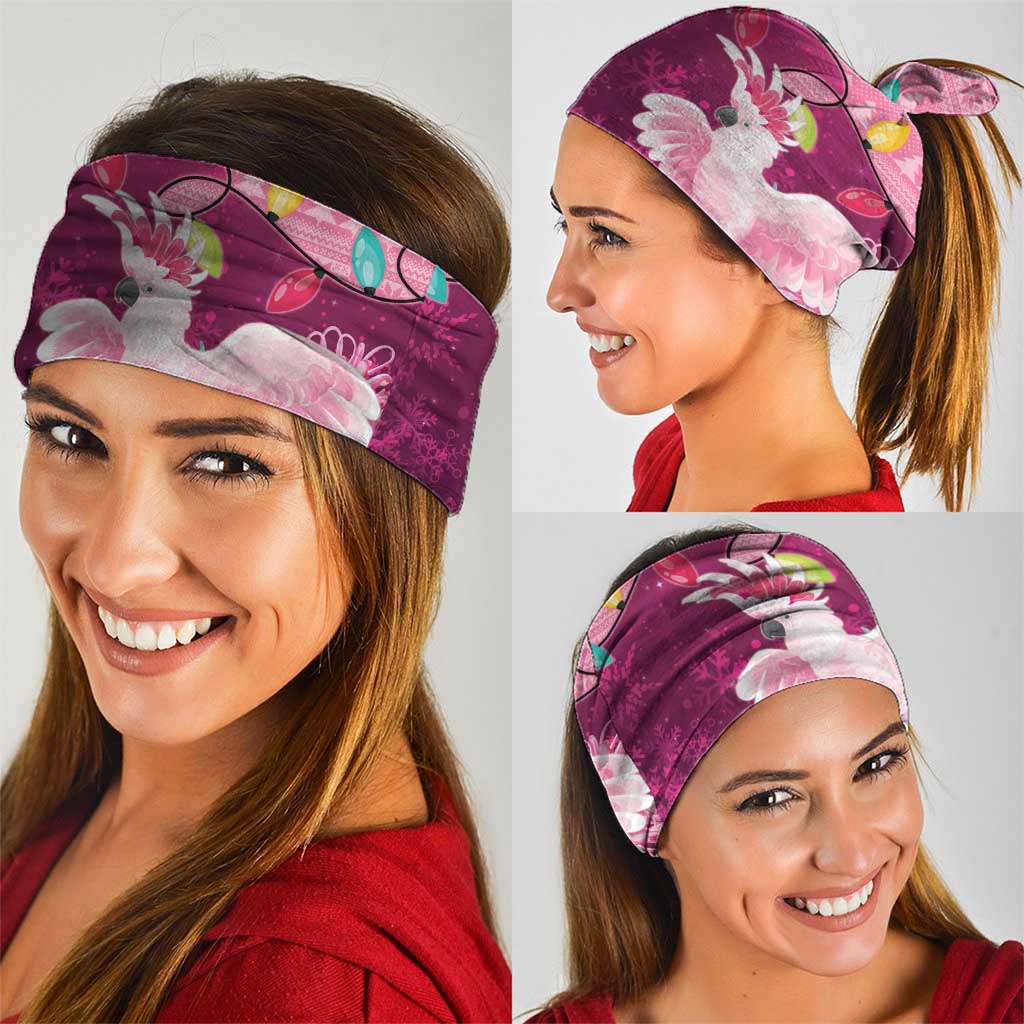 Pink Cockatoo Australia Christmas Neck Gaiter Grevillea Eucalyptus Blossoms - Aussie Hoodie