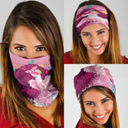 Pink Cockatoo Australia Christmas Neck Gaiter Grevillea Eucalyptus Blossoms - Aussie Hoodie