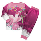 Pink Cockatoo Australia Christmas Pajama Set Grevillea Eucalyptus Blossoms - Aussie Hoodie