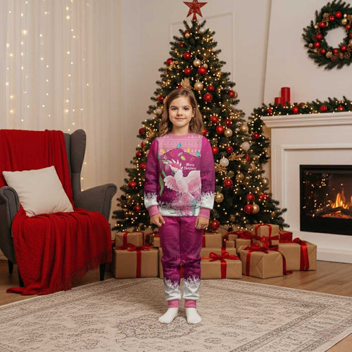 Pink Cockatoo Australia Christmas Pajama Set Grevillea Eucalyptus Blossoms - Aussie Hoodie