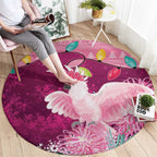 Pink Cockatoo Australia Christmas Round Carpet Grevillea Eucalyptus Blossoms - Aussie Hoodie