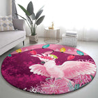 Pink Cockatoo Australia Christmas Round Carpet Grevillea Eucalyptus Blossoms - Aussie Hoodie