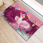 Pink Cockatoo Australia Christmas Rubber Doormat Grevillea Eucalyptus Blossoms - Aussie Hoodie