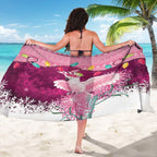 Pink Cockatoo Australia Christmas Sarong Grevillea Eucalyptus Blossoms - Aussie Hoodie