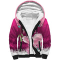 Pink Cockatoo Australia Christmas Sherpa Hoodie Grevillea Eucalyptus Blossoms - Aussie Hoodie