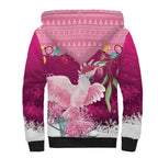 Pink Cockatoo Australia Christmas Sherpa Hoodie Grevillea Eucalyptus Blossoms - Aussie Hoodie