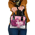 Pink Cockatoo Australia Christmas Shoulder Handbag Grevillea Eucalyptus Blossoms - Aussie Hoodie