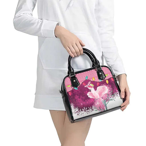 Pink Cockatoo Australia Christmas Shoulder Handbag Grevillea Eucalyptus Blossoms - Aussie Hoodie
