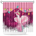 Pink Cockatoo Australia Christmas Shower Curtain Grevillea Eucalyptus Blossoms - Aussie Hoodie
