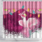 Pink Cockatoo Australia Christmas Shower Curtain Grevillea Eucalyptus Blossoms - Aussie Hoodie