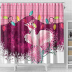 Pink Cockatoo Australia Christmas Shower Curtain Grevillea Eucalyptus Blossoms - Aussie Hoodie
