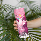 Pink Cockatoo Australia Christmas Skinny Tumbler Grevillea Eucalyptus Blossoms - Aussie Hoodie