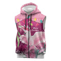 Pink Cockatoo Australia Christmas Sleeveless Zip Hoodie Grevillea Eucalyptus Blossoms LT14