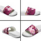Pink Cockatoo Australia Christmas Slide Sandals Grevillea Eucalyptus Blossoms - Aussie Hoodie