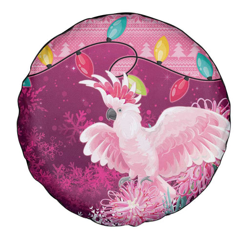 Pink Cockatoo Australia Christmas Spare Tire Cover Grevillea Eucalyptus Blossoms - Aussie Hoodie