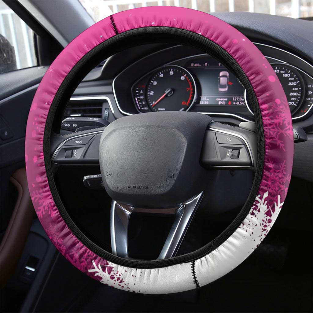 Pink Cockatoo Australia Christmas Steering Wheel Cover Grevillea Eucalyptus Blossoms - Aussie Hoodie