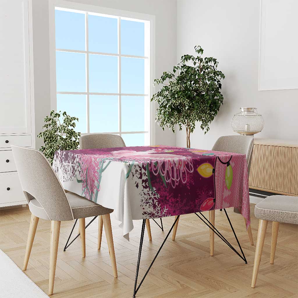 Pink Cockatoo Australia Christmas Tablecloth Grevillea Eucalyptus Blossoms - Aussie Hoodie